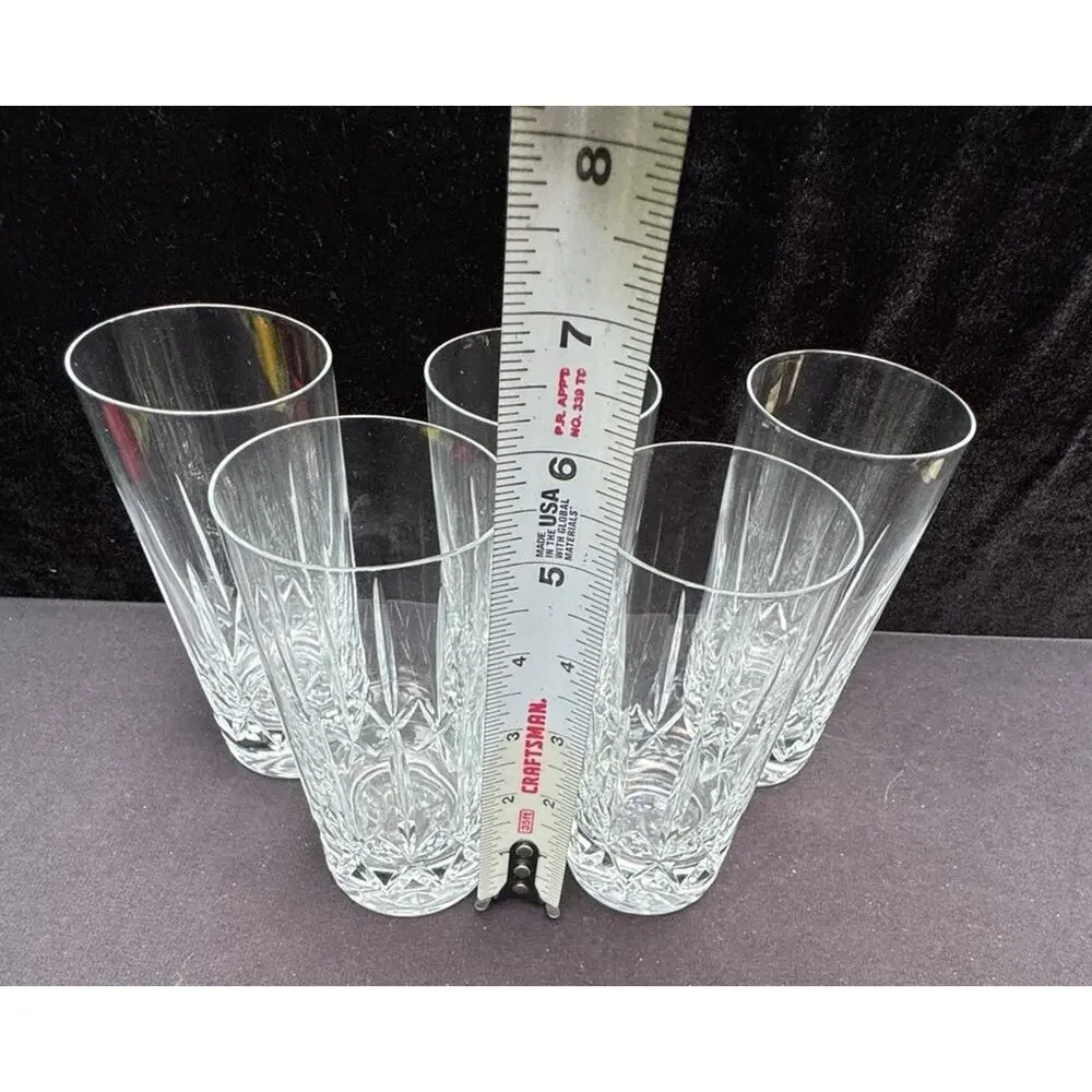 5 Vtg Highball Opera Bar Glasses RCR Royal Crystal Rock made in Italy Nice! 8/28